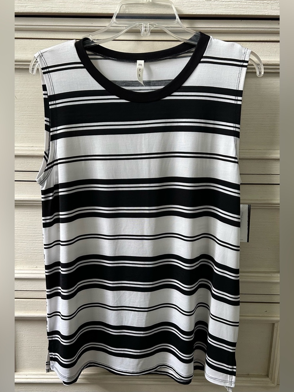 New Black and White Horizontal Stripe Tank Top